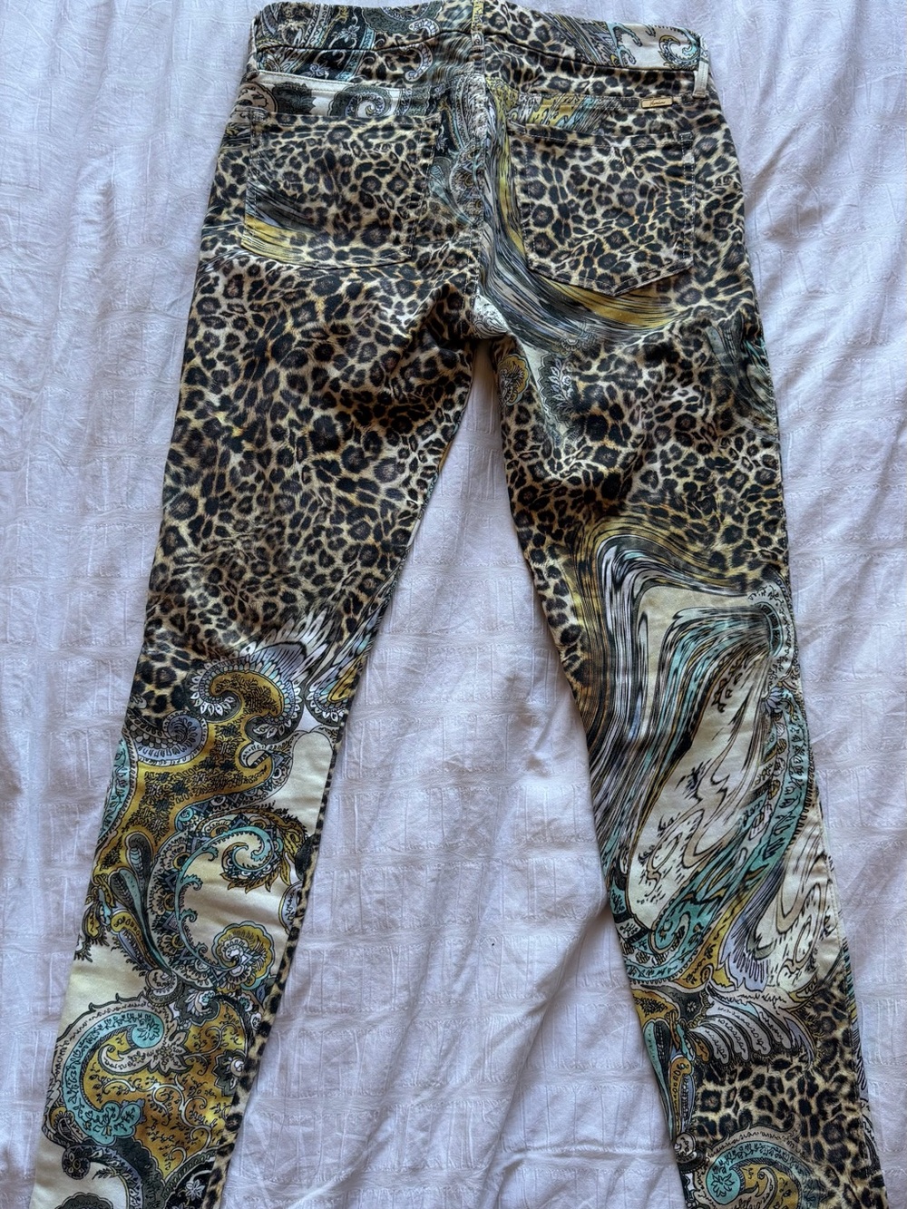 Marciano Leopard & Paisley Skinny Jeans - Brown, Black, Cream, Turquoise - Picture 2 of 9